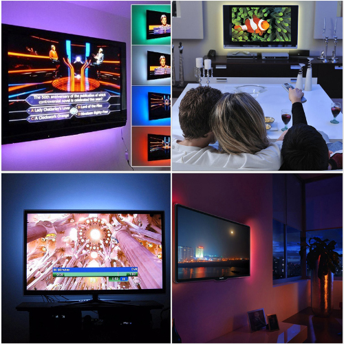 LED RGB světlo za TV a PC, délka 2m, dálkové ovládání, USB