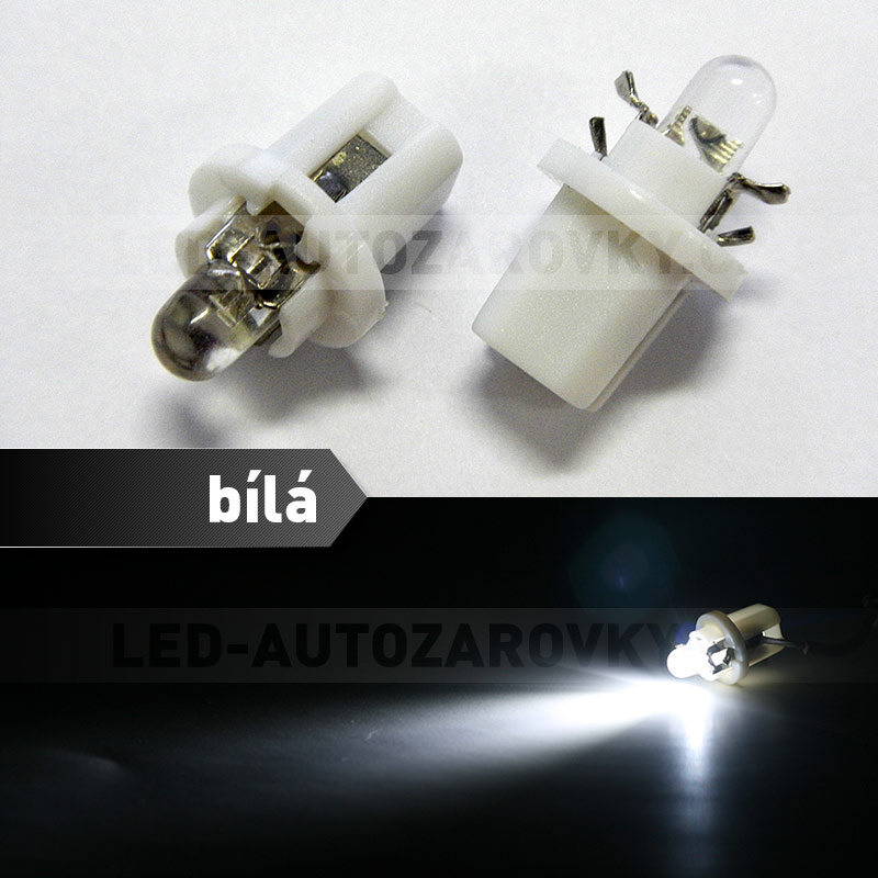 AKCE - sada LED žárovek do palubní desky, bílá barva, patice B8,5D