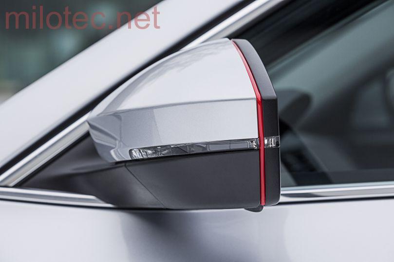 Design lišta zpětných zrcátek, červená - Škoda Fabia III.
