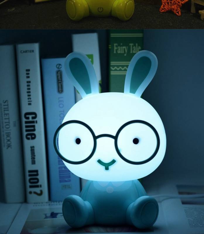 LED noční lampička králíček 3W, modrá