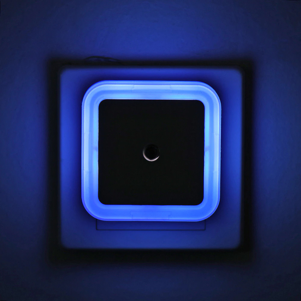 LED noční světlo se senzorem soumraku, modré