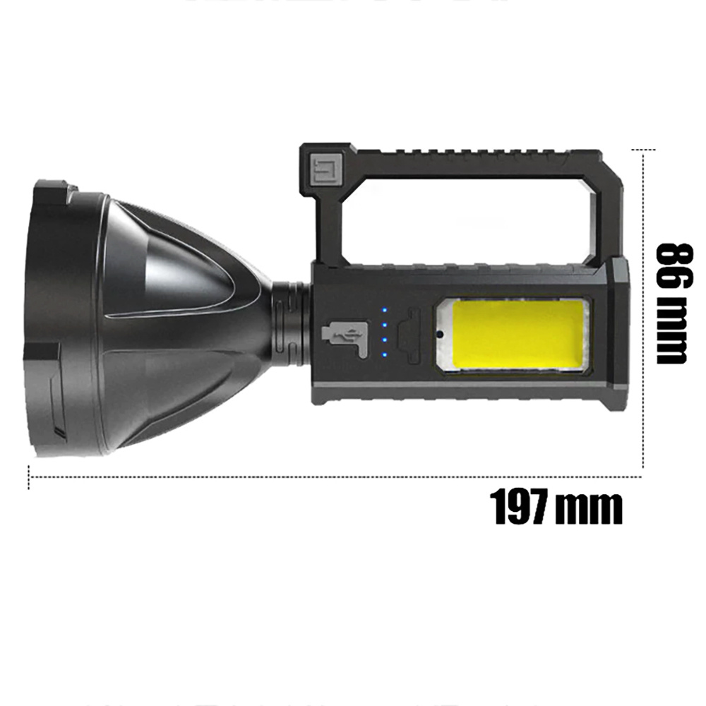 Multifunkční LED svítilna - baterka s vestavěnou dobíjecí baterií a stojánkem 1000lm, 4 režimy svícení, až 8h