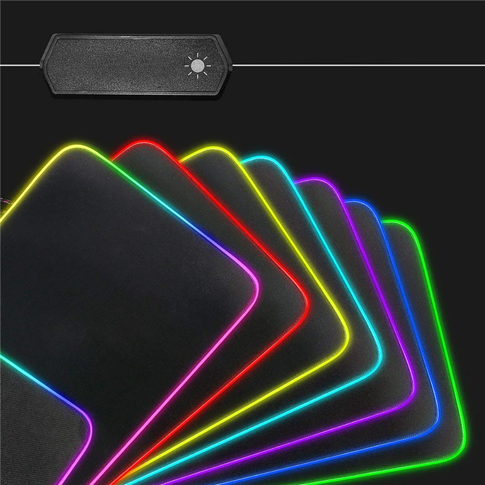 Herní podložka pod myš 35x25cm, RGB LED podsvícení, 13 režimů svícení