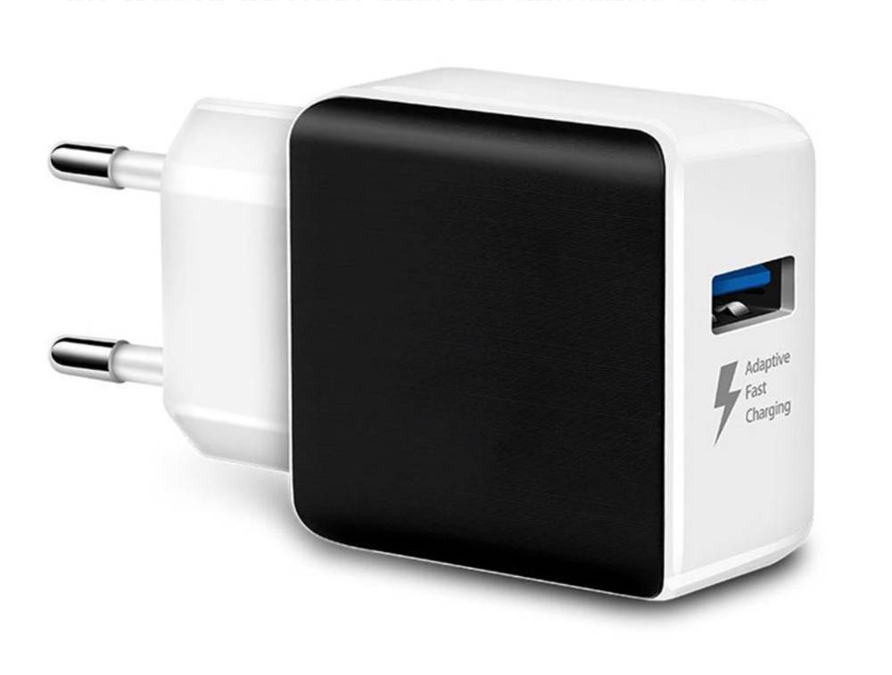 Rychlonabíječka USB černá, rychlé nabíjení Quick Charge 3.0, adaptivní rychlé nabíjení