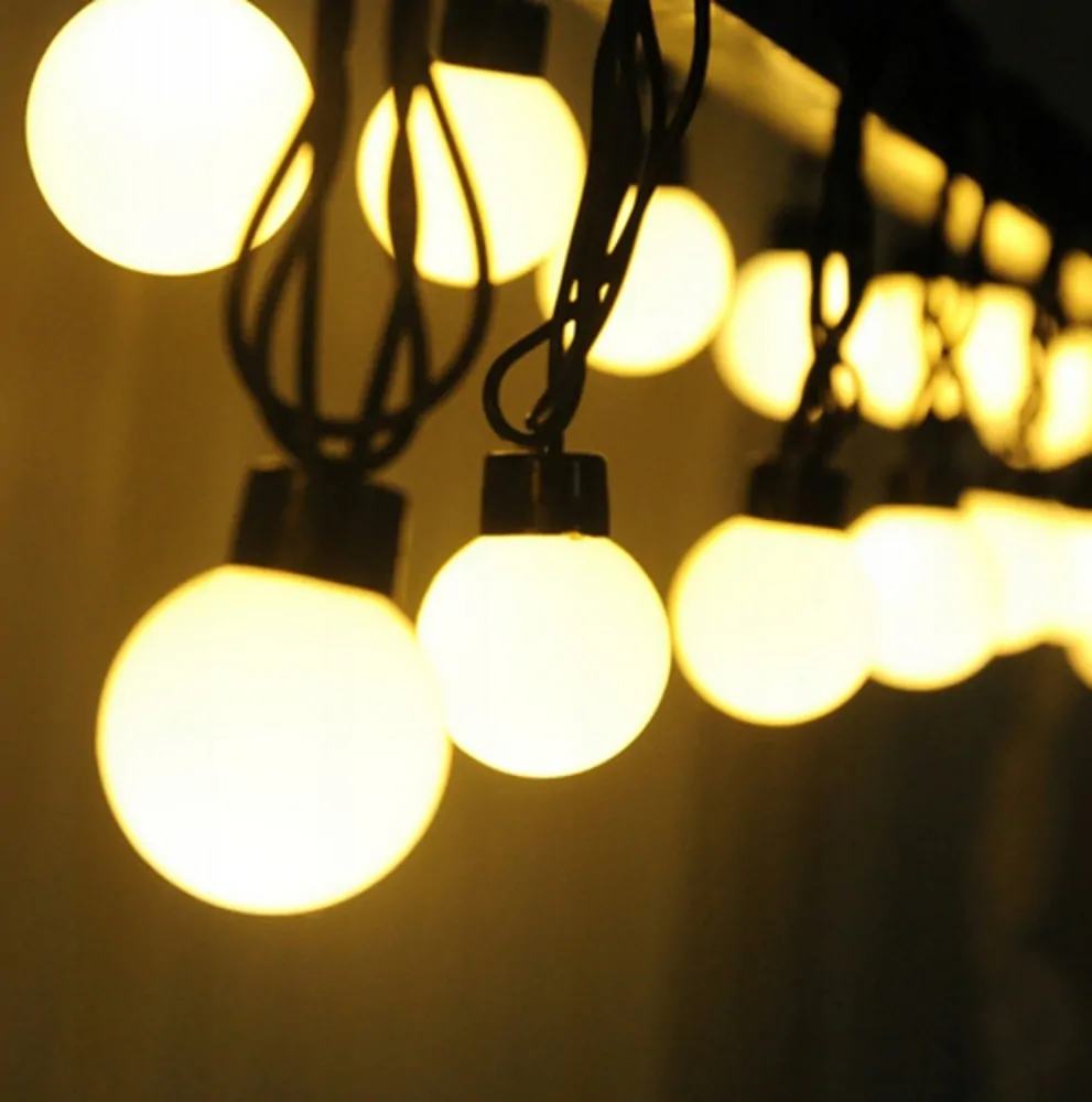 LED solární zahradní girlanda 10 LED žárovek, 5m teplá bílá