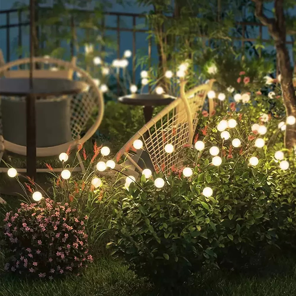 Solární zahradní lampa LED koule, 73cm 600mAh