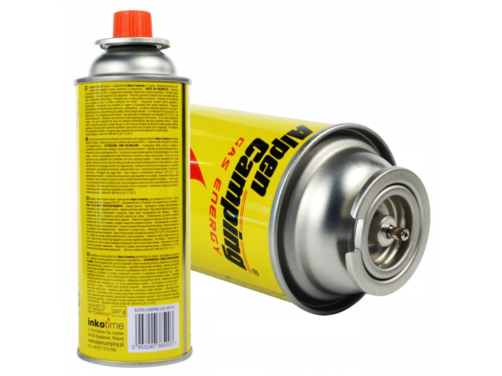 Plynová kartuše butan do plynových vařičů Alpen Camping 400ml, 4ks