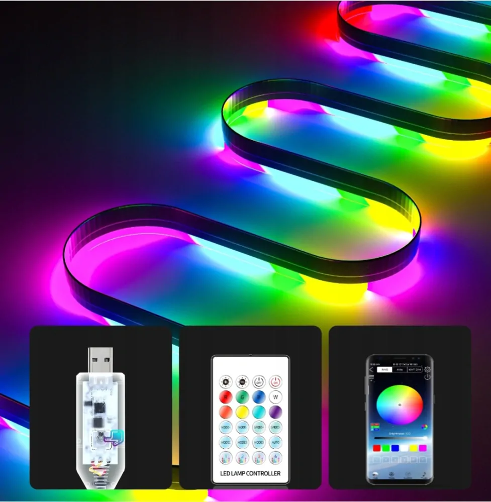 Ambientní RGB LED osvětlení, iOS a Android s Bluetooth, 110cm, 5V