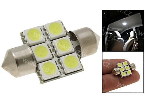 Sufitka bílá - Super Light, 6 SMD LED, 31mm 