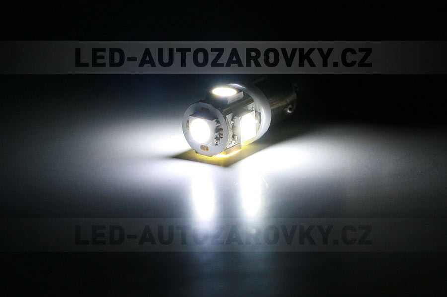 Parkovací světlo BA9S - 5 x LED SMD BÍLÉ, 1ks