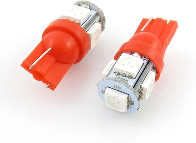 LED T10 - 5 x LED SMD ČERVENÉ - bezpaticové, 1ks