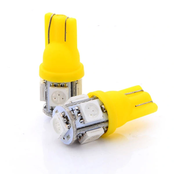 LED T10 - 5 x LED SMD ŽLUTÉ - bezpaticové, 1ks