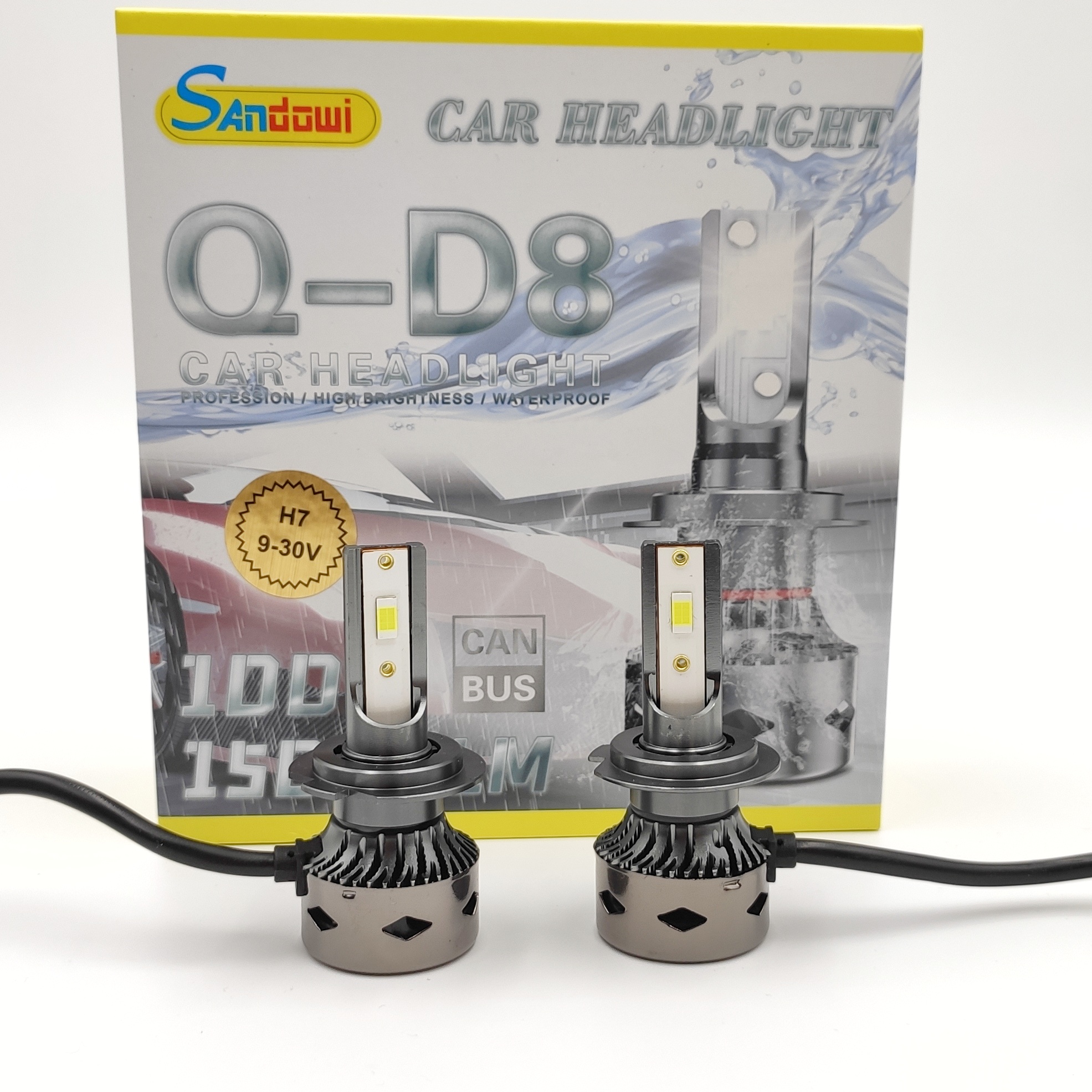 LED D8 autožárovka H7 4800LM 2x42W cree canbus 6000k - sada 2ks