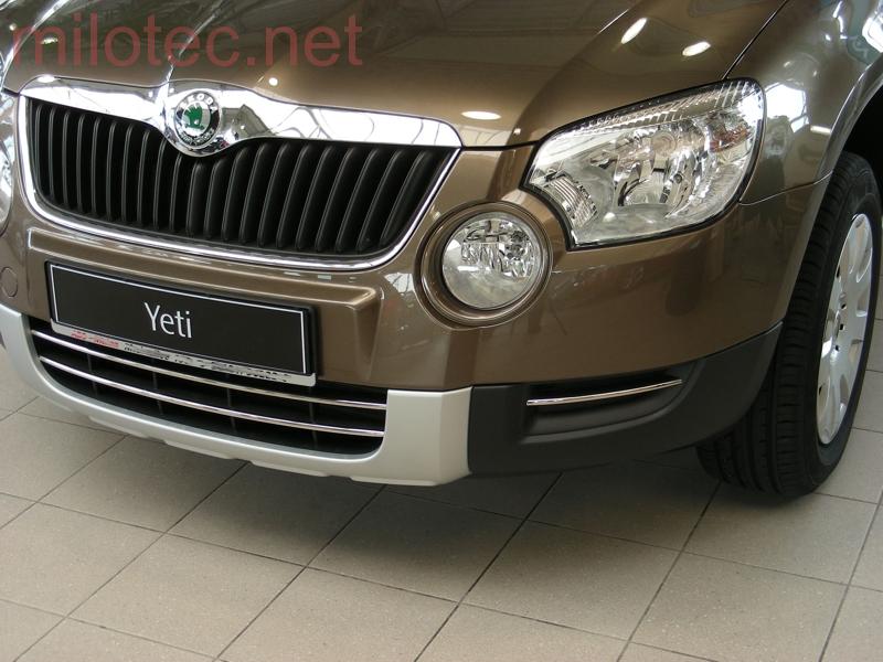 Lišty předního nárazníku, nerez - Škoda Yeti 