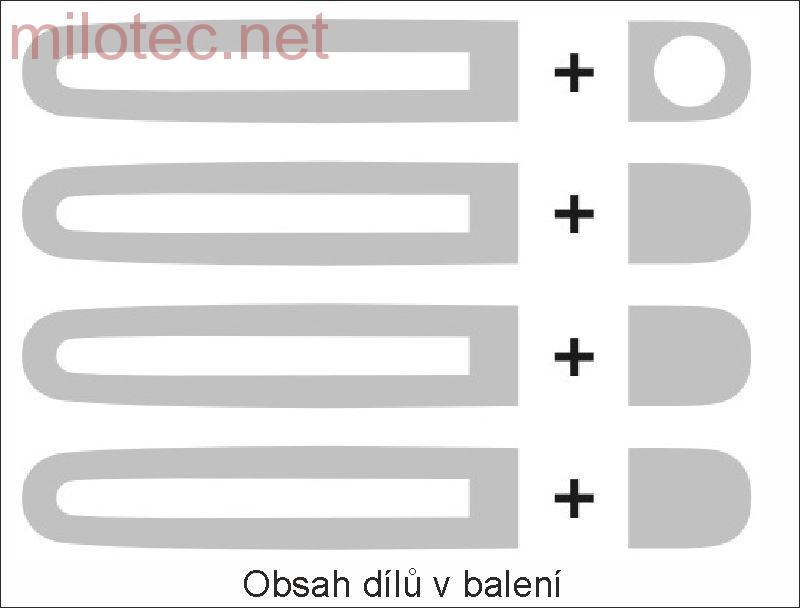 AKCE: Kryty klik - oválný otvor, stříbrné matné (4+4ks jeden zámek) - Škoda Octavia II. Facelift