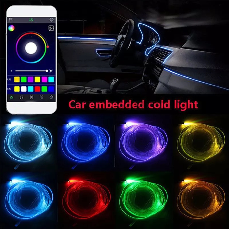 Akce - ambientní LED RGB osvětlení do auta, iOS a Android s Bluetooth, 6m, 12V