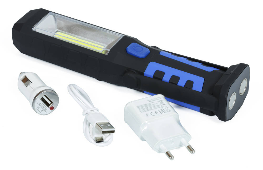 Dobíjecí LED pracovní lampa s háčkem a magnetickou základnou, 5W, 2600mAh, 3 světelné režimy