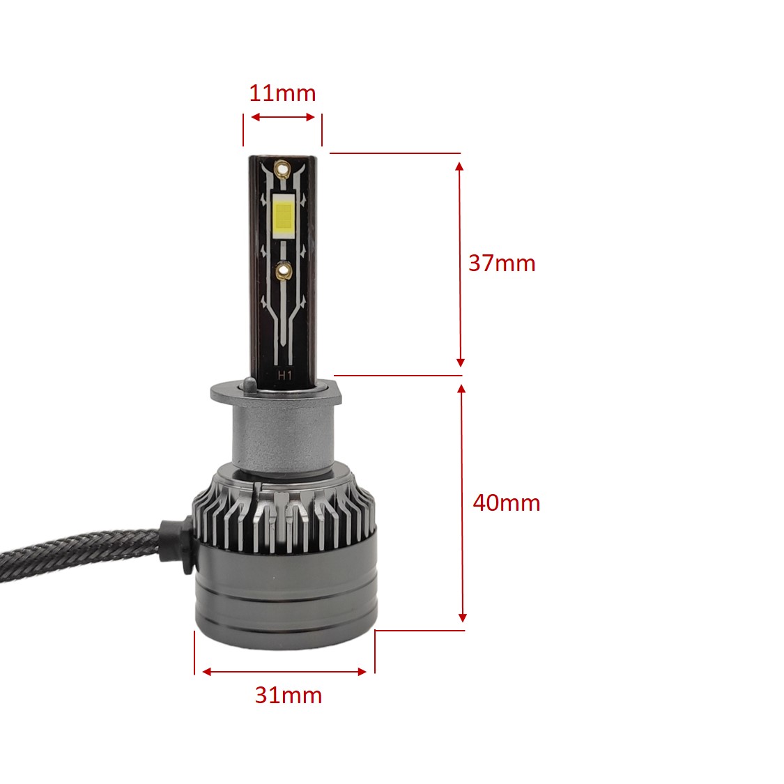 LED A5 autožárovka H1 6000K 15000lm 2x75W, sada 2ks