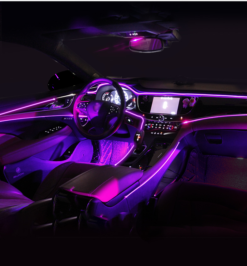 Ambientní LED RGB USB osvětlení do auta, 3m 12V dálkový ovladač