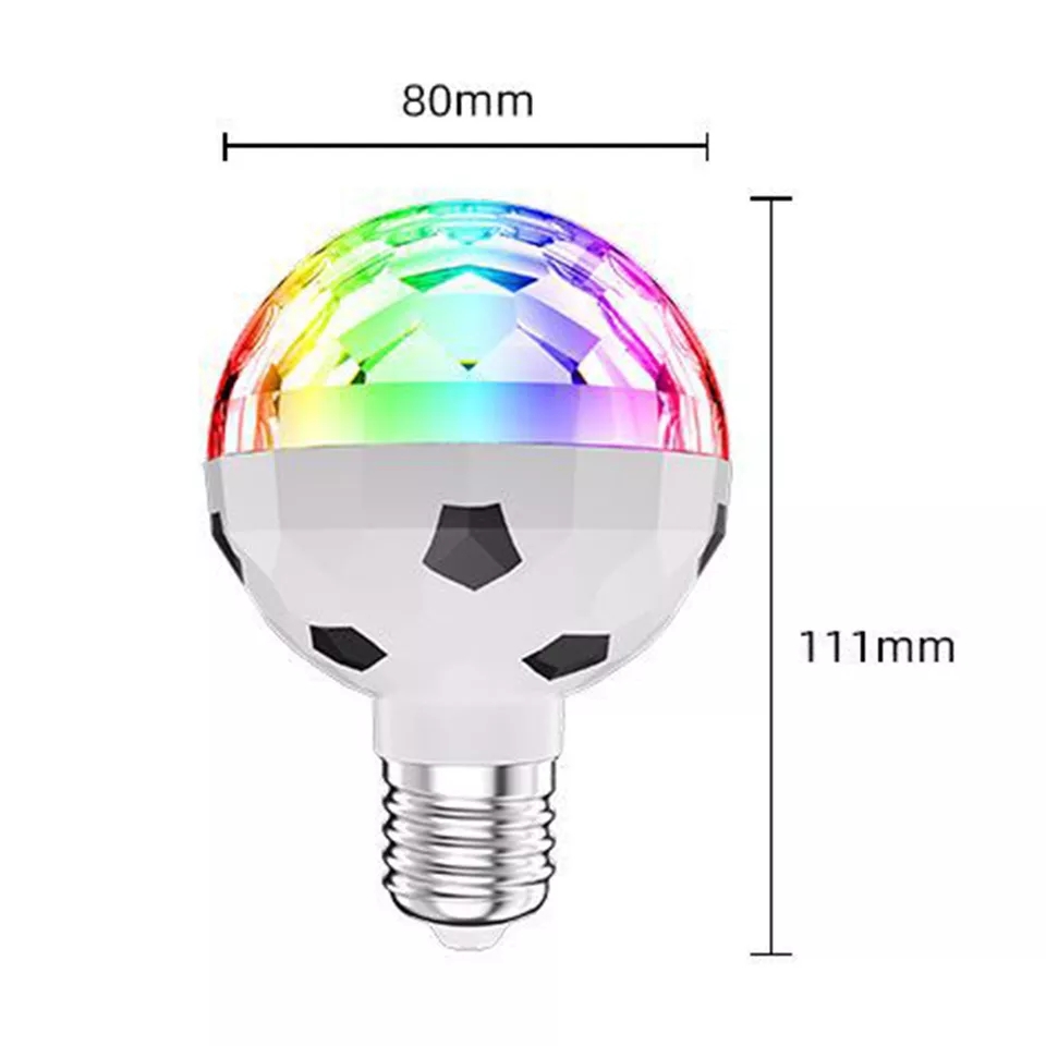 LED RGB disco koule - otočná žárovka E27