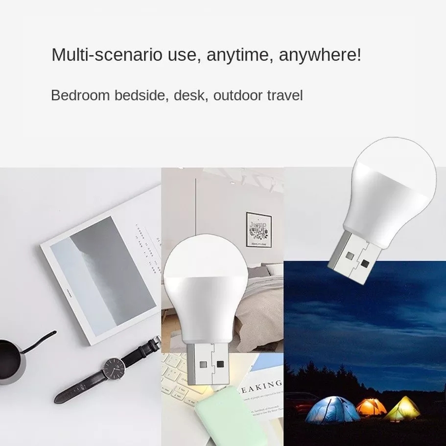 LED USB noční světlo 6500K studená bílá