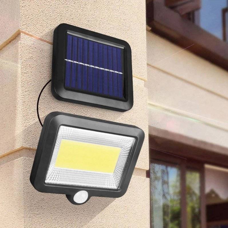 Sada 5ks LED solární světlo - reflektor 120 COB LED s modulárním solárním panelem, pohybový a soumrakový senzor, s dálkovým ovládáním