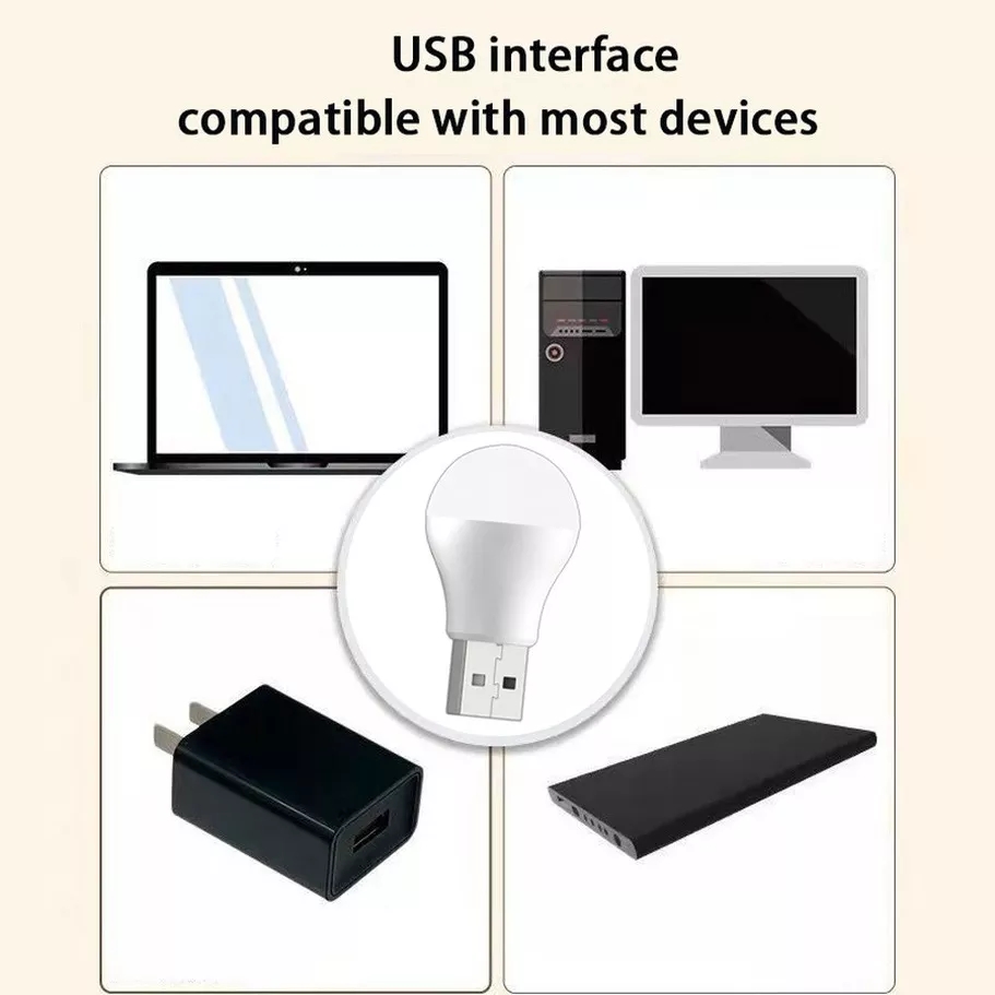LED USB noční světlo 6500K studená bílá