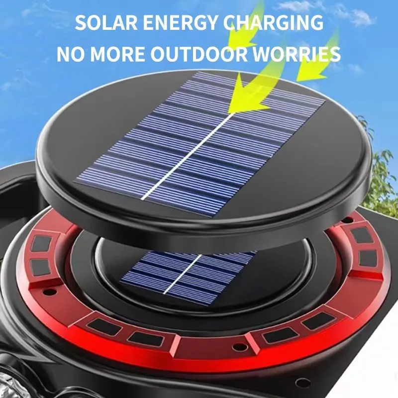 LED solární multifunkční svítilna - baterka s vestavěnou dobíjecí baterií, 9 LED 300lm 20W 2400mAh, s powerbankou