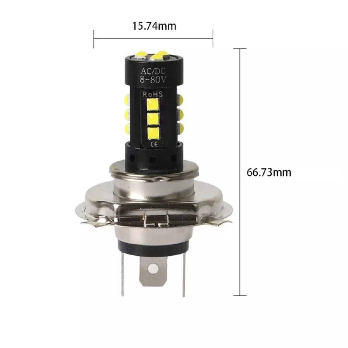 LED autožárovka H4 12V, 15 SMD LED, 1ks