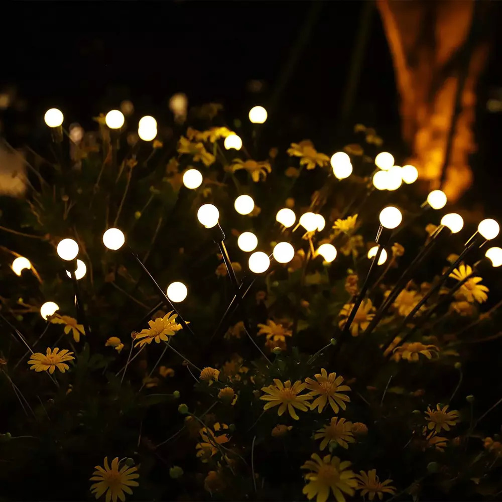 Solární zahradní lampa LED koule, 73cm 600mAh