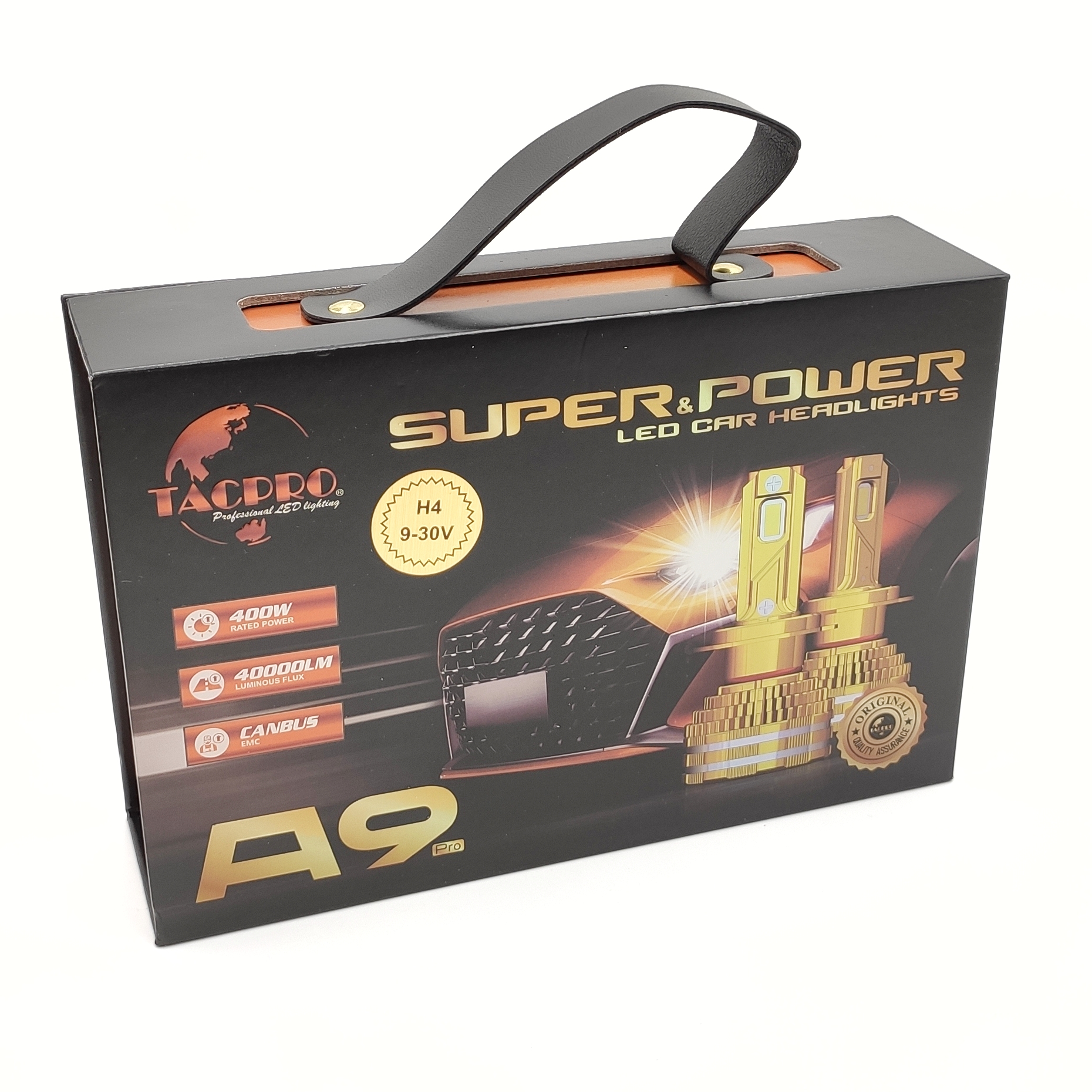 LED autožárovky H4 A9 COB canbus 40000lm 2x200W 6000K, sada 2ks