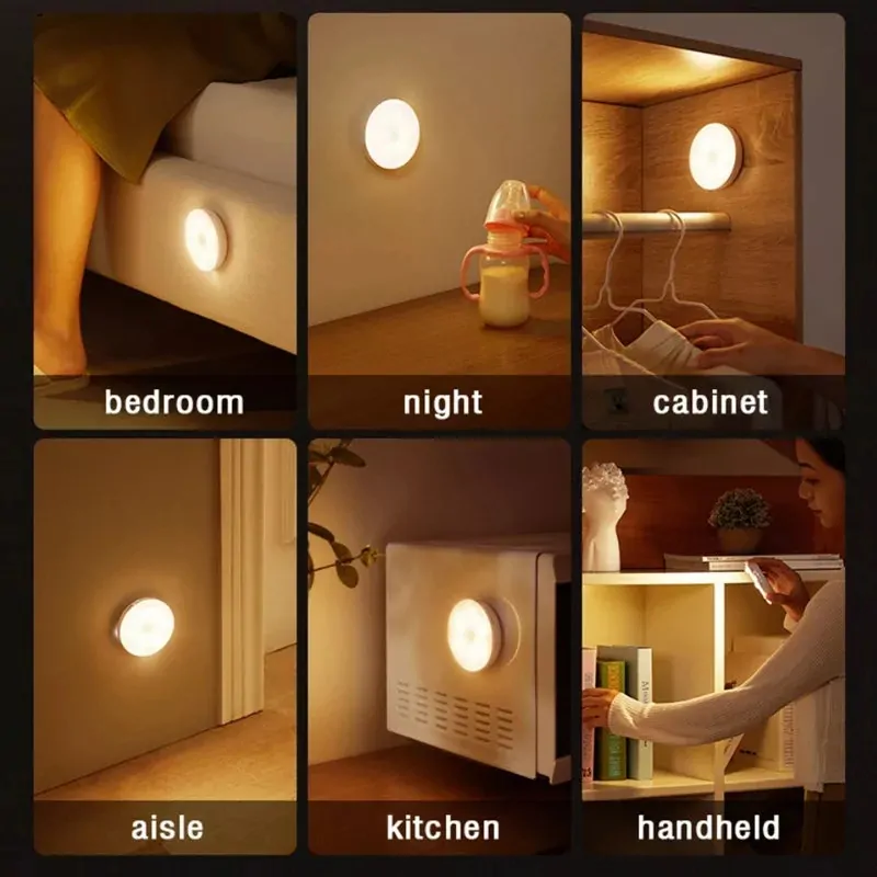 LED noční světlo se senzorem pohybu a soumraku, barva teplá bílá