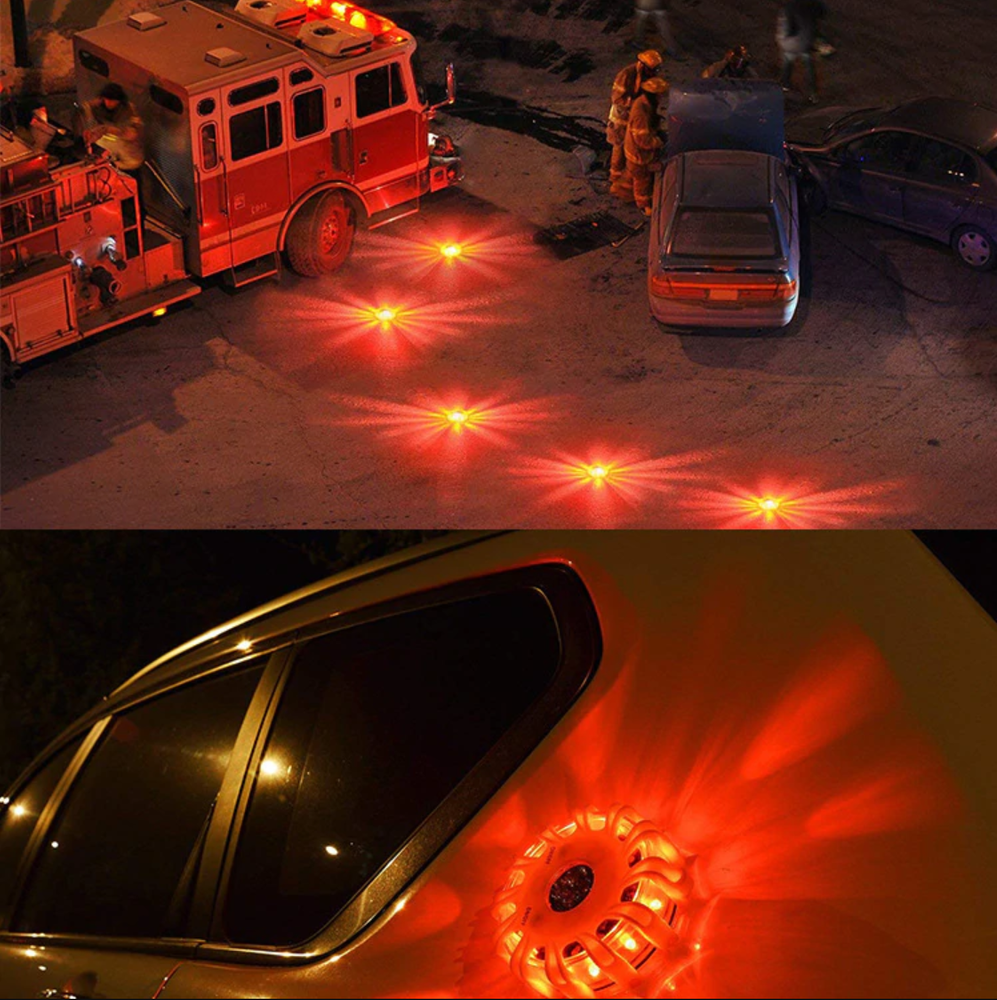 Výstražné LED světlo s magnetem, 9 funkcí 15LED 1ks