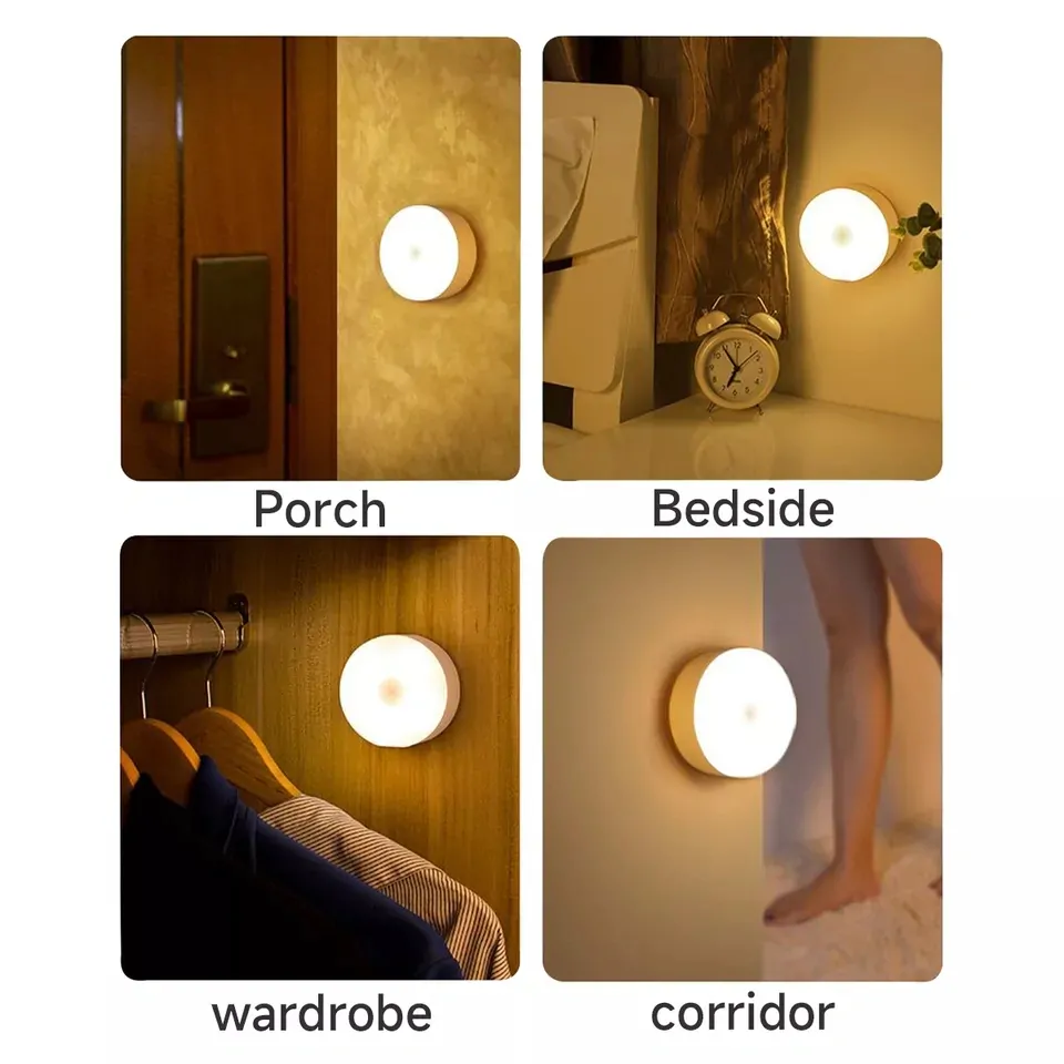 LED noční světlo se senzorem pohybu a soumraku, barva teplá bílá