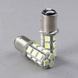 Oranžová LED SMD žárovka s paticí BA15D, dvoupólová, 18ks supersvítivých SMD