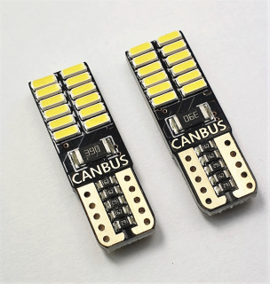 CAN-BUS bílá parkovací žárovka T10 (W5W) - plochá - 24xSMD, 1ks
