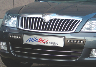 Lišty předního nárazníku, nerez - Škoda Octavia II. Facelift