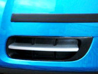 Lišty sání předního nárazníku, ABS stříbrný matný - Škoda Fabia II. Lim./Combi