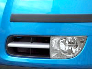 Lišty sání předního nárazníku, ABS stříbrný matný - Škoda Fabia II. Lim./Combi